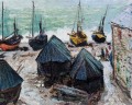 Boats on the Beach Etretat Claude Monet